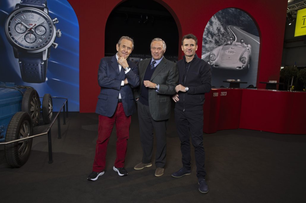 Jacky Ickx Karl Friedrich Scheufele Romain Dumas Salon Retromobile 30 01 2024