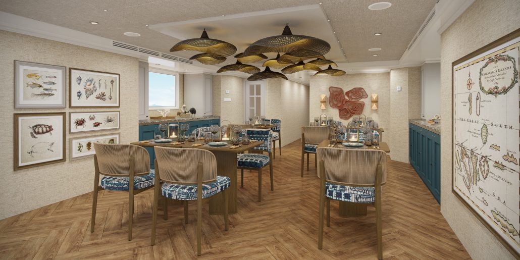 andBeyond South America Ecuador Galapagos Explorer Render Dining Area