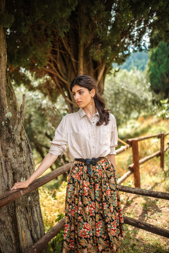 Blouse Alberta Sand Skirt Kelly Wildflowers Black Belt Fabia Pipistrello Katalog Lena Hoschek TRAD SS24 Aida Dapo