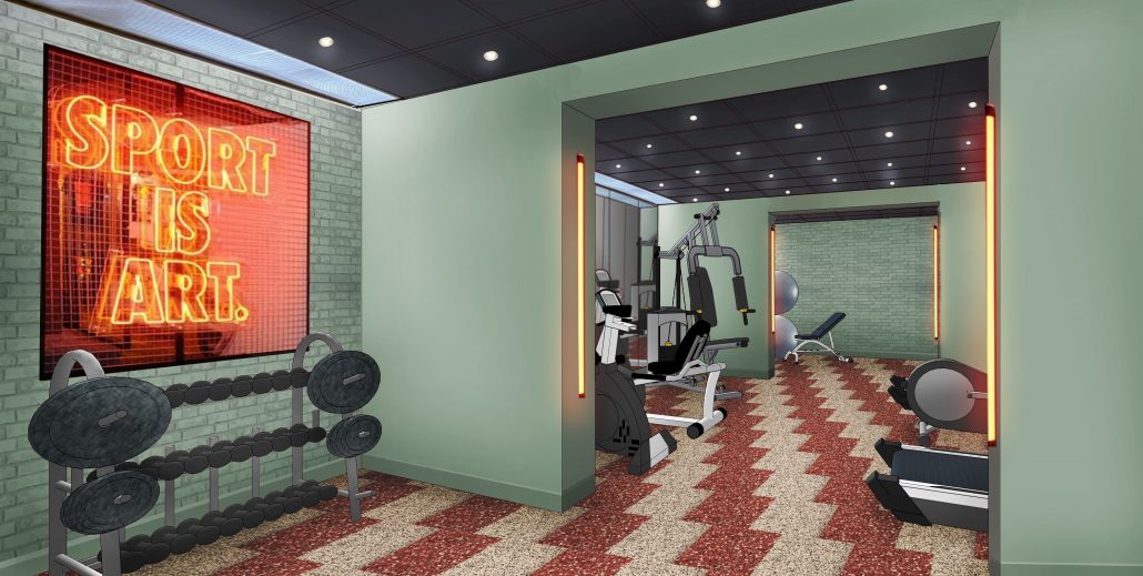 Hotel Renders Health Club Gym AvaniFitcAvani Museum Quarter Amsterdam