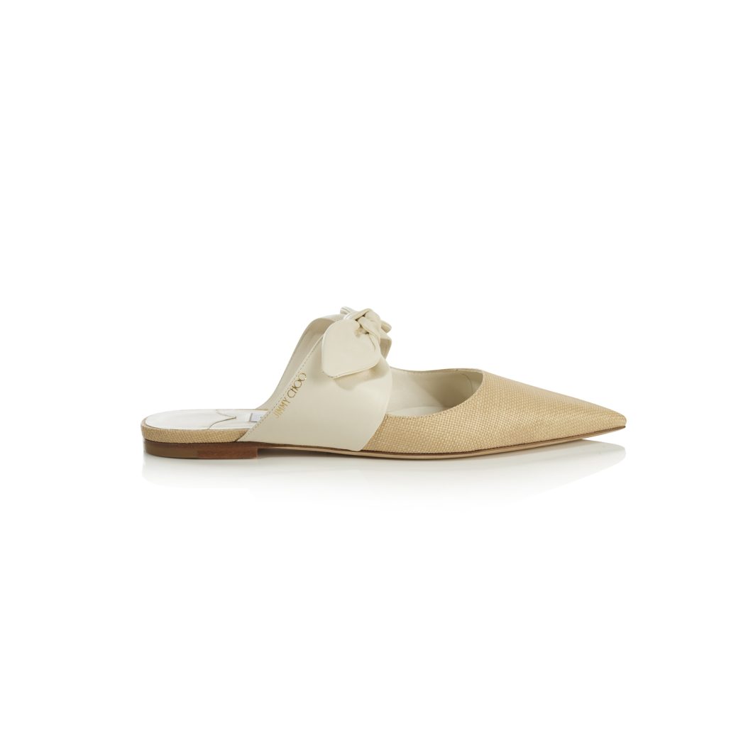 RALI FLAT NAPPA LEATHERPRINTED RAFFIA LATTE NATURAL