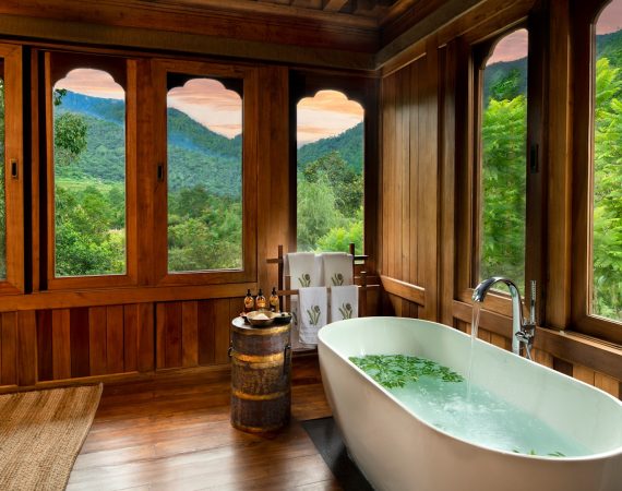 Bhutan Punakha River Lodge Tented Suite Bath