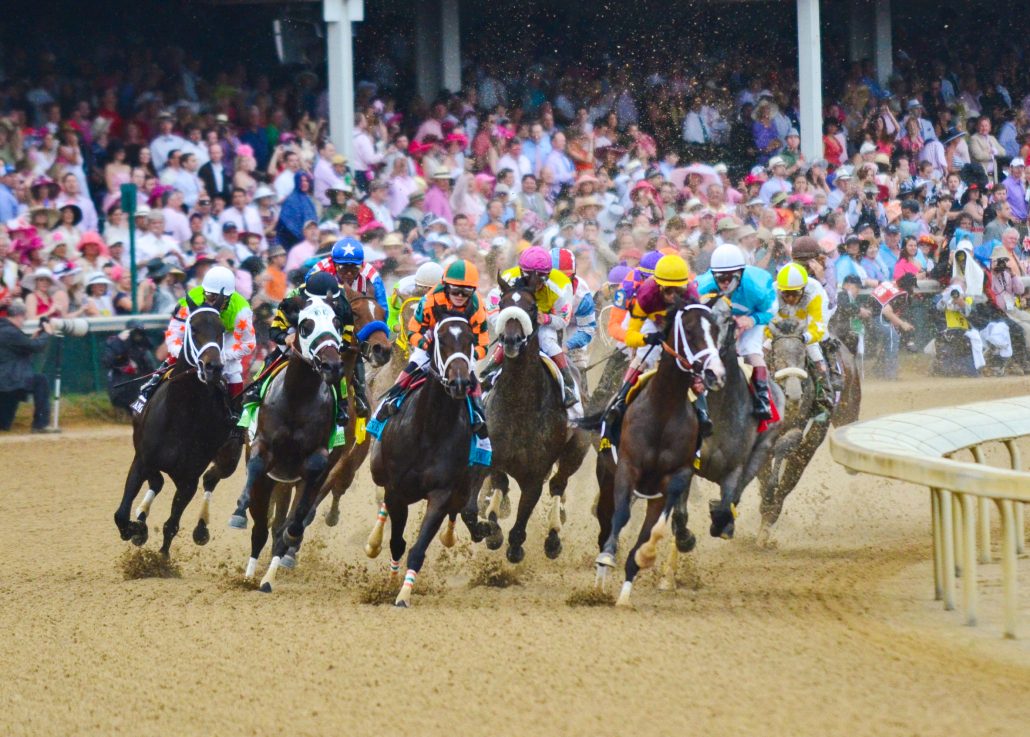 Churchill downs Derby Horses Jockey horse racing crowd