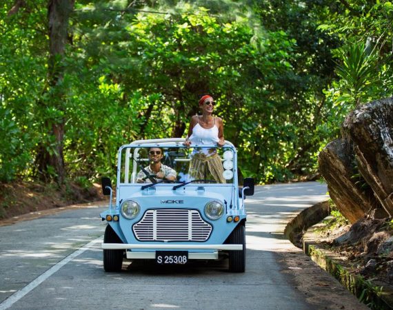 raffles seychelles lifestyle excursions mini moke street