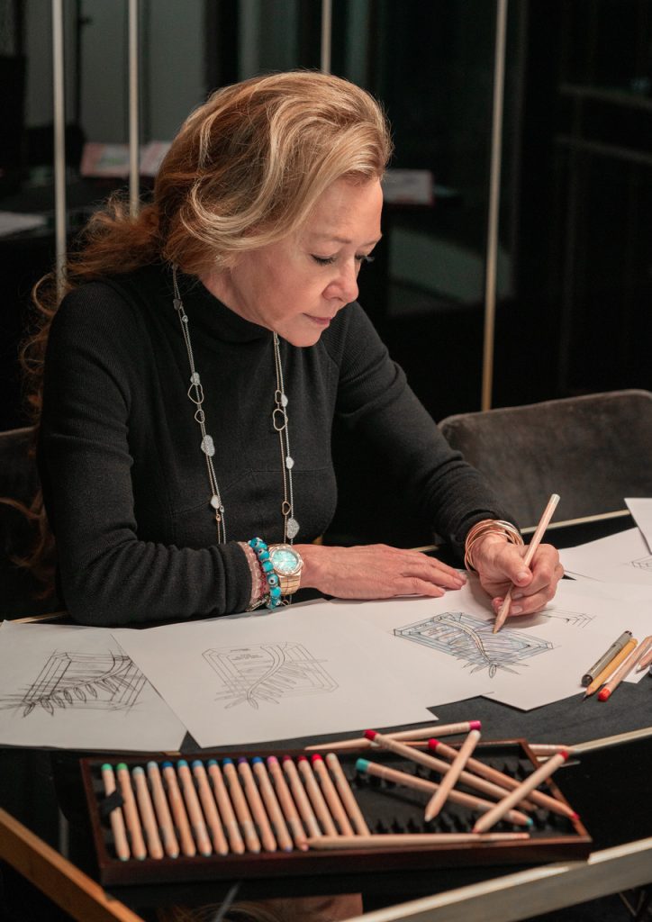 Caroline Scheufele drawing the Palme dor �Alain Perret 724x1024 1