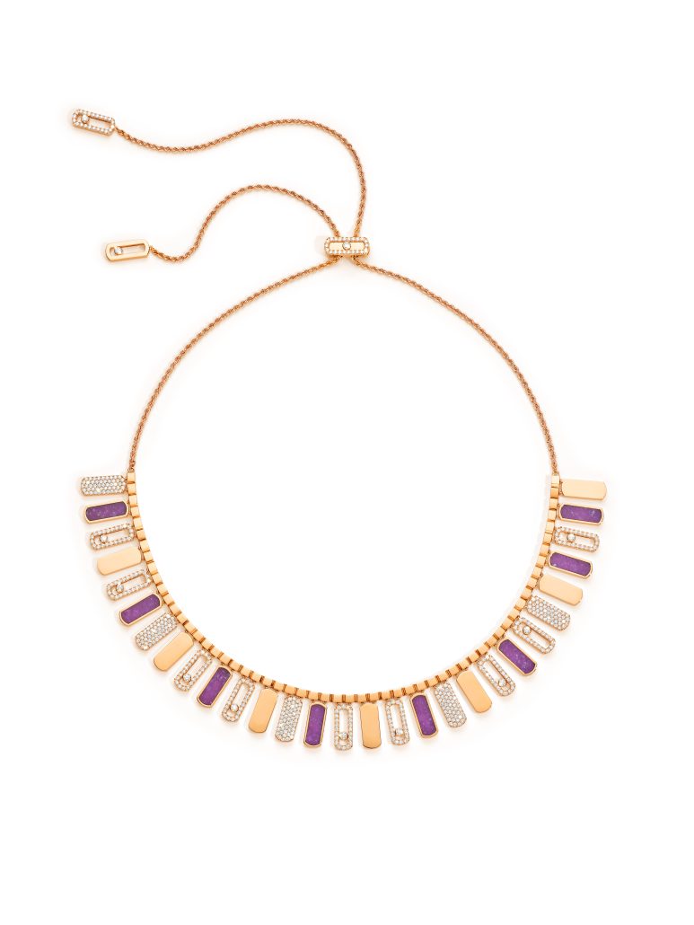 Messika Bucherer exclusivity Necklace Move Iconica Lepidolite Pink Gold