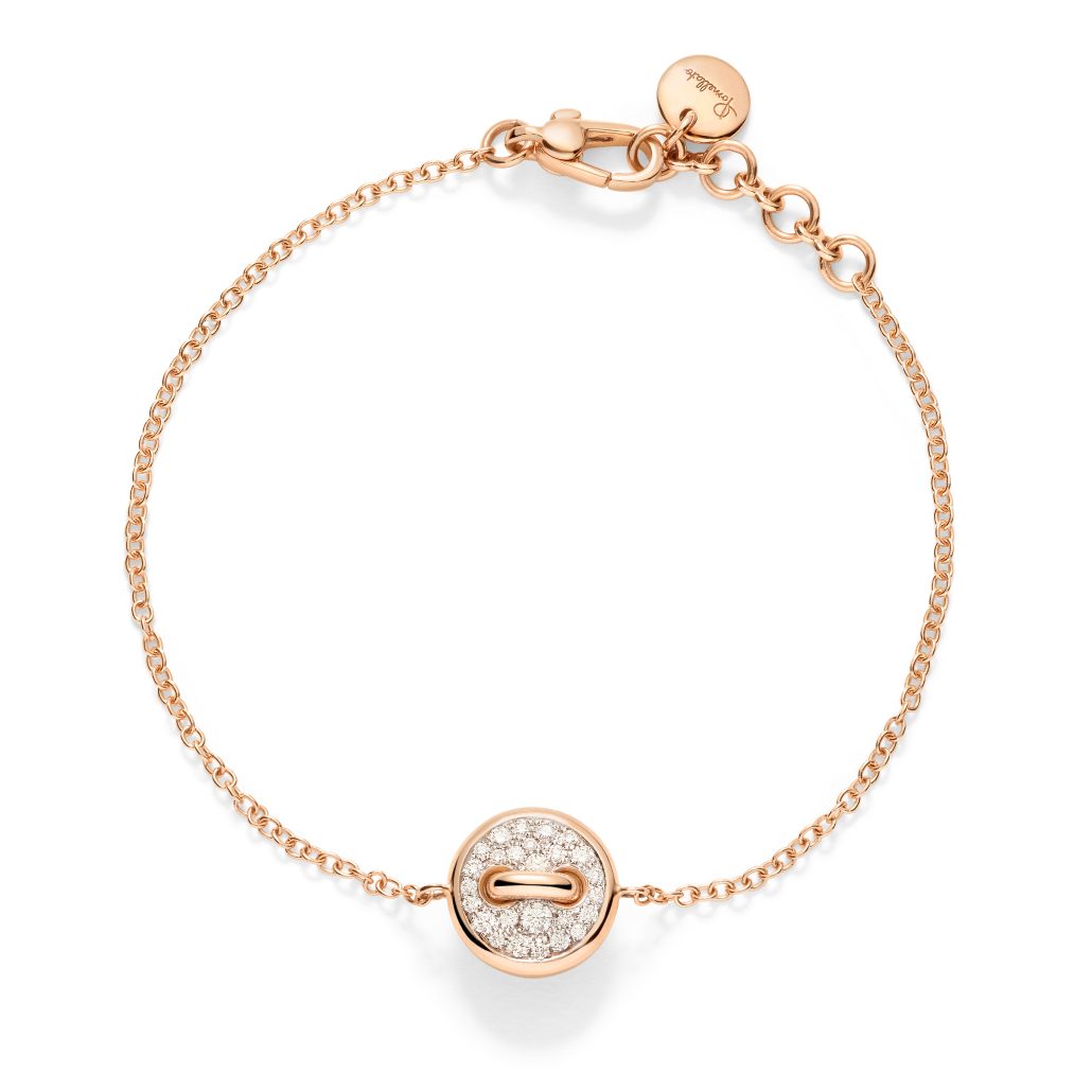 POM POM DOT Bracelet in rose gold with diamond pave by Pomellato