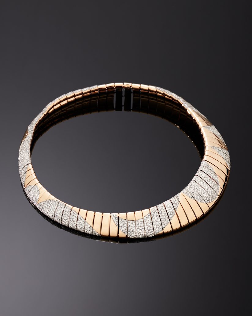 2024 POMELLATO HIGH JEWELRY COLLECTION ASIMMETRICO NECKLACE DIAMOND PAVE