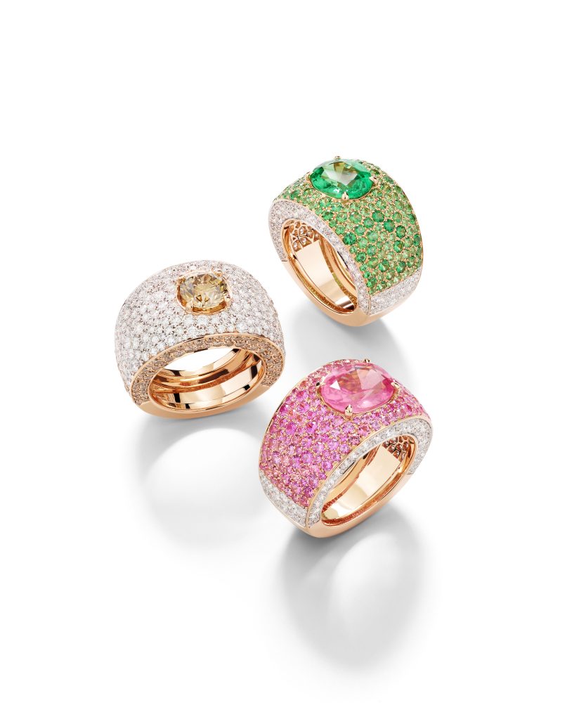 2024 POMELLATO HIGH JEWELRY COLLECTION PRECIOUS PAVE RINGS