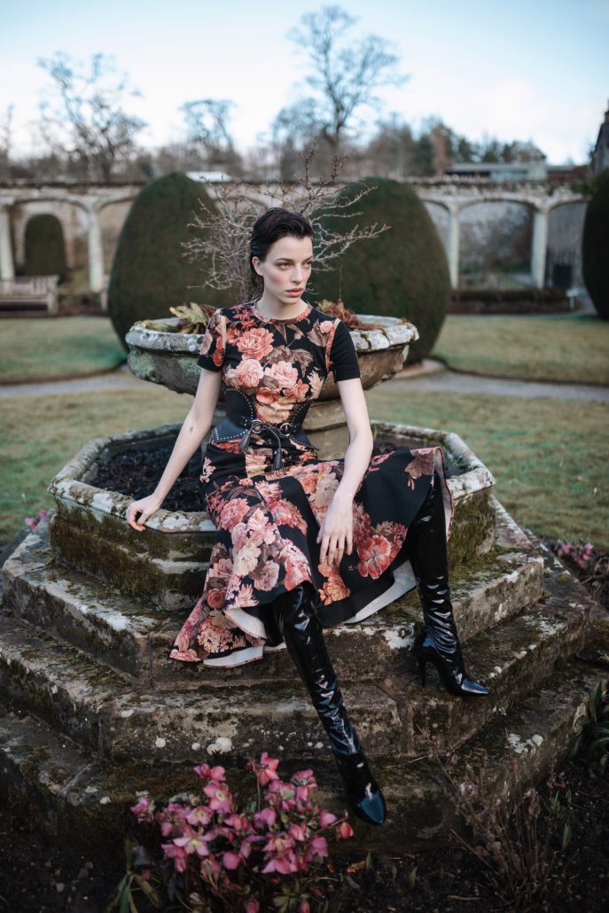 Kattie Dress dried bouquet Folktale Belt black