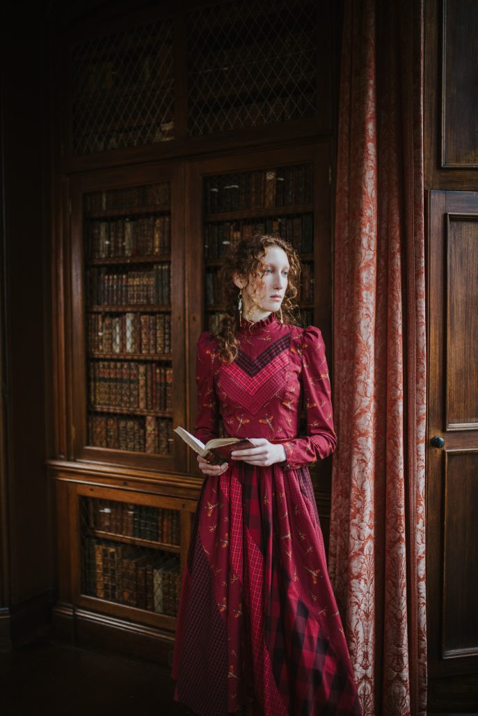 Vanderbilt Dress shades of crimson