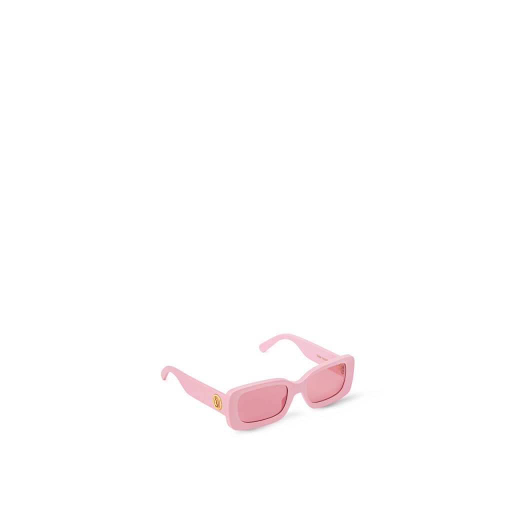 LV CIRCLE RECTANGLE SUNGLASSES PINK 1