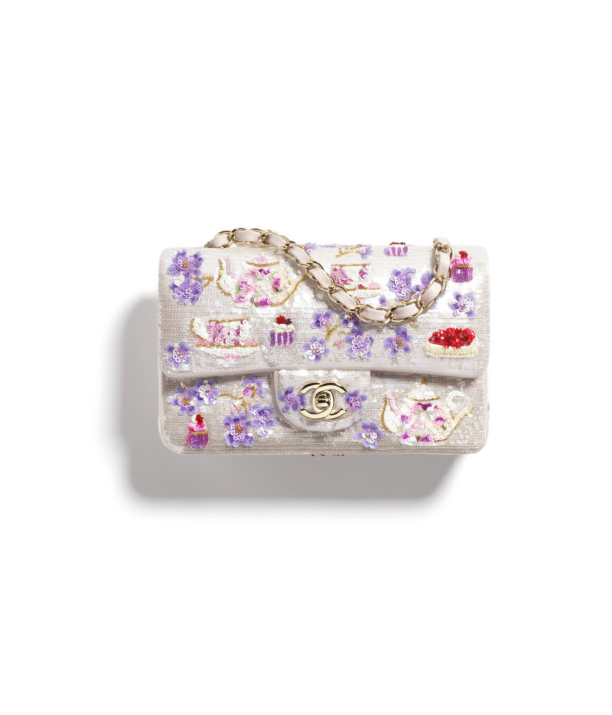 chanel bag in white pink purple and red satin sequins pearls and metal a69900 b17014 nzc061 HD