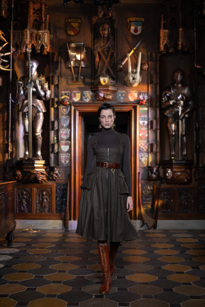 17 Turtleneck Wendy Mocha Dress Turnover Houndstooth Belt Heritage Brown Look Lena Hoschek PAP AW2425 Aida Dapo highres