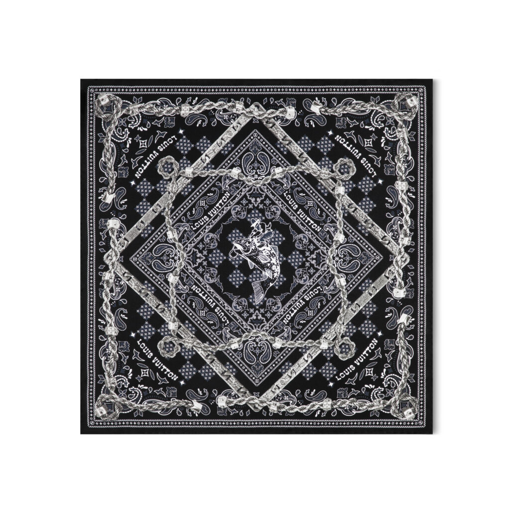 BANDANA EN SOIE MONOGRAM TIED UP