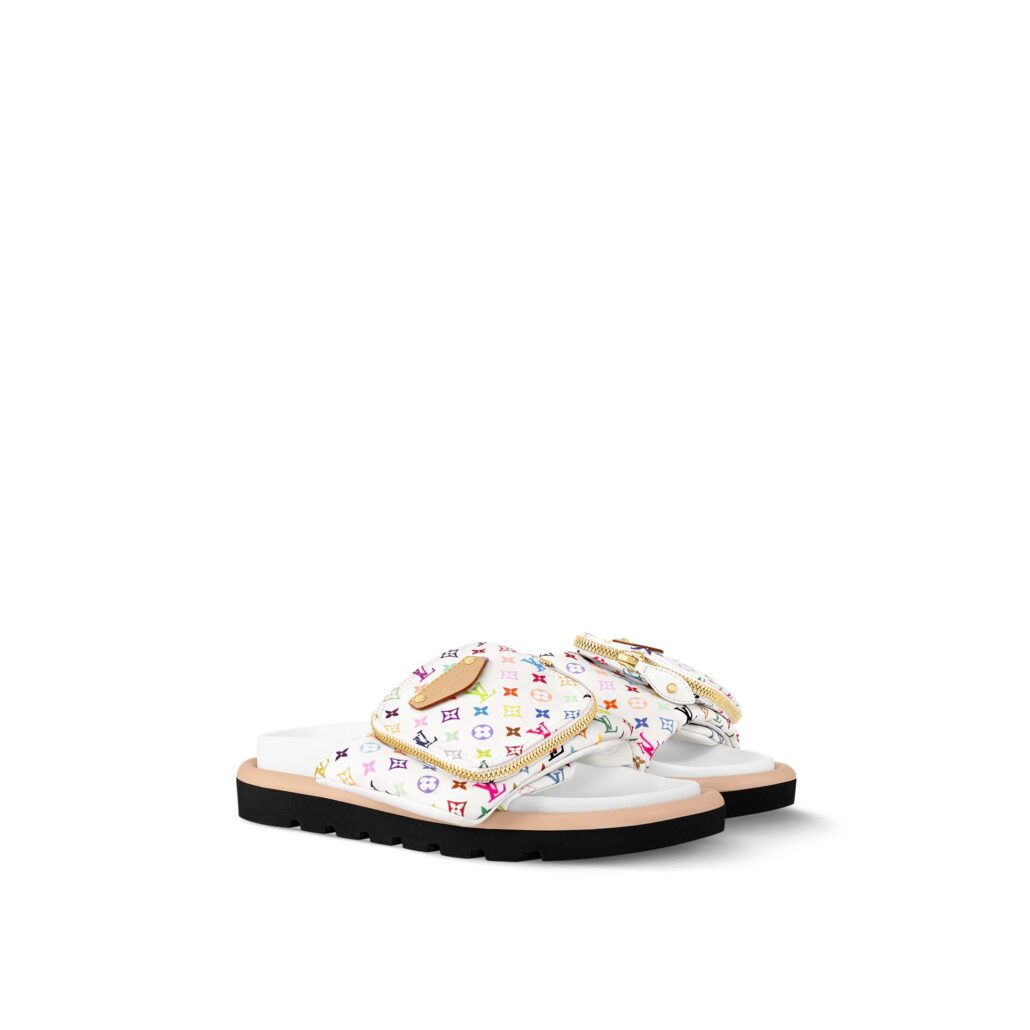 POOL PILLOW COMFORT FLAT MULE BLANC Louis Vuitton x Murakami