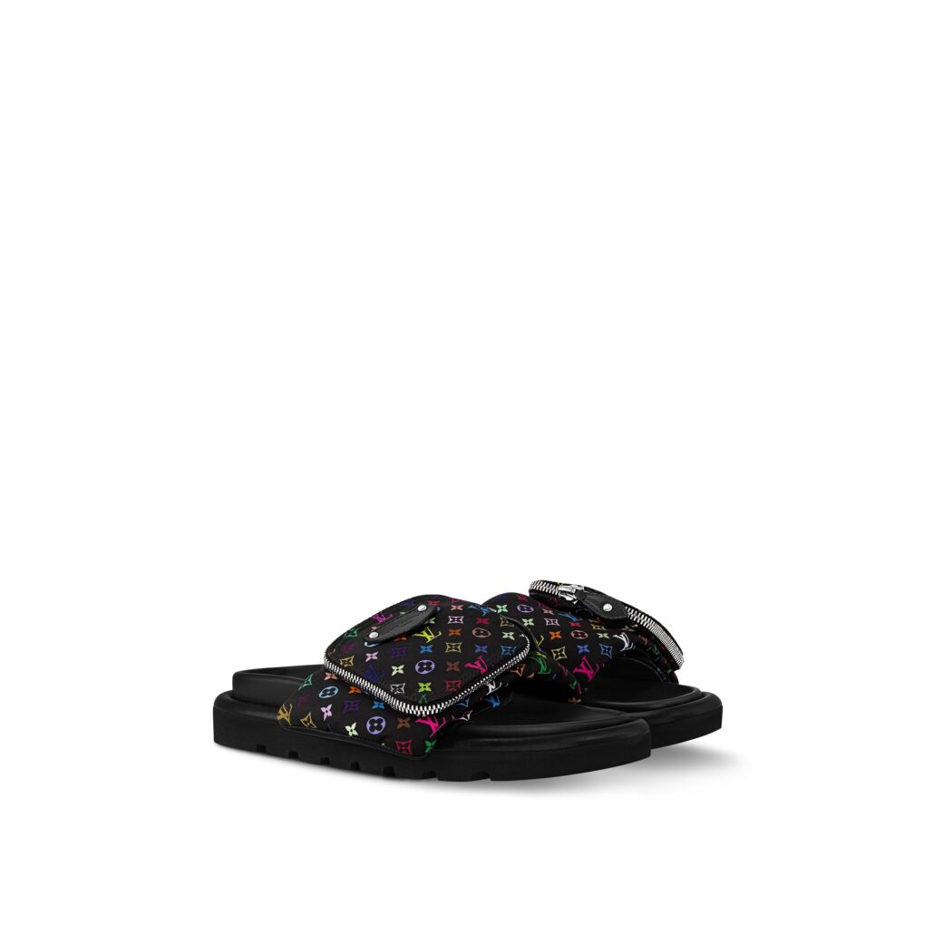 POOL PILLOW COMFORT FLAT MULE NOIR Louis Vuitton x Murakami