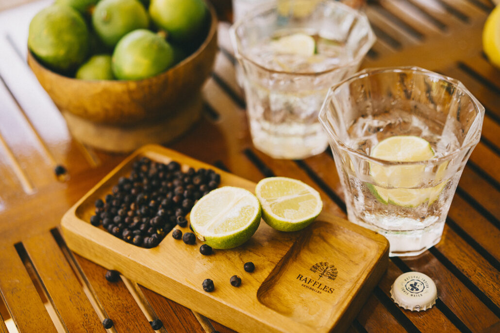 Raffles Seychelles Gin Amenities