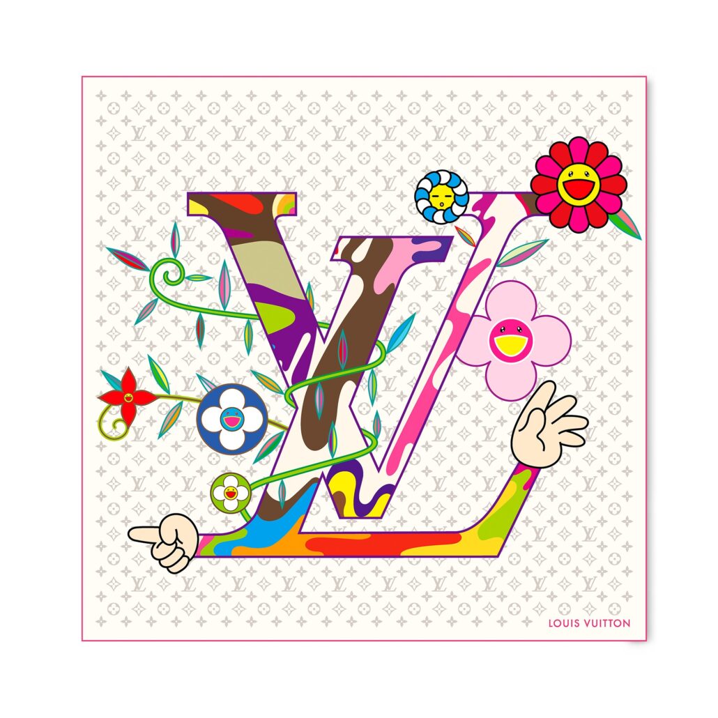 SHAWL 140 BEIGE Louis Vuitton x Murakami