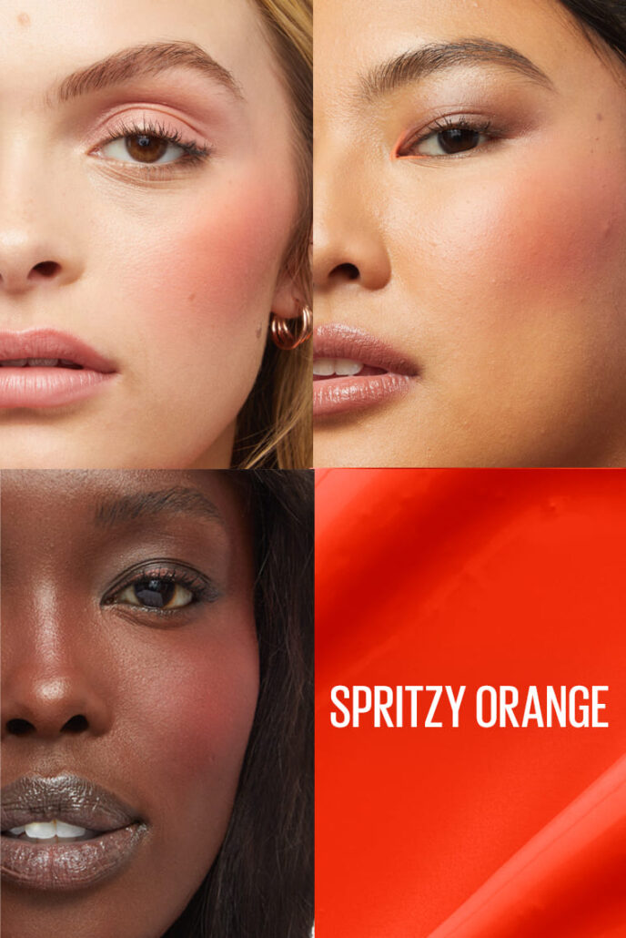 maybelline sunkisser matte blush face spritzy orange 35 shade card