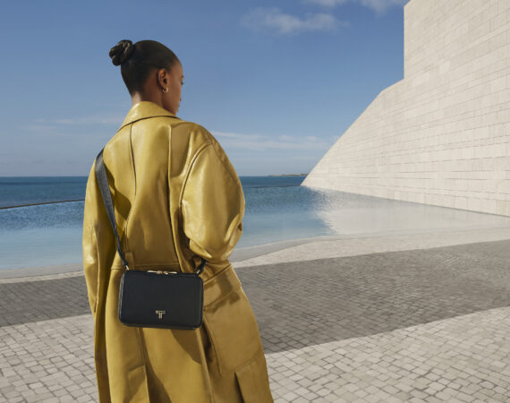 TUMI 50TH ANNI OnModel Voyageur Myla Crossbody Black Gunmetal Euro 460.00