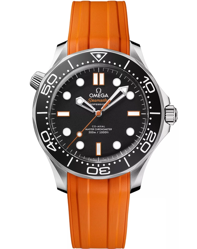 WatchTime Omega SeamasterDiver300M Orange FreistellerKautschuk