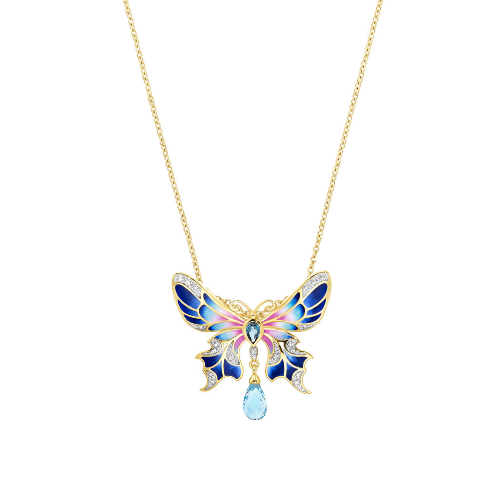 Topas Collier-Brosche Schmetterling Silber ©Dorotheum Juwelier