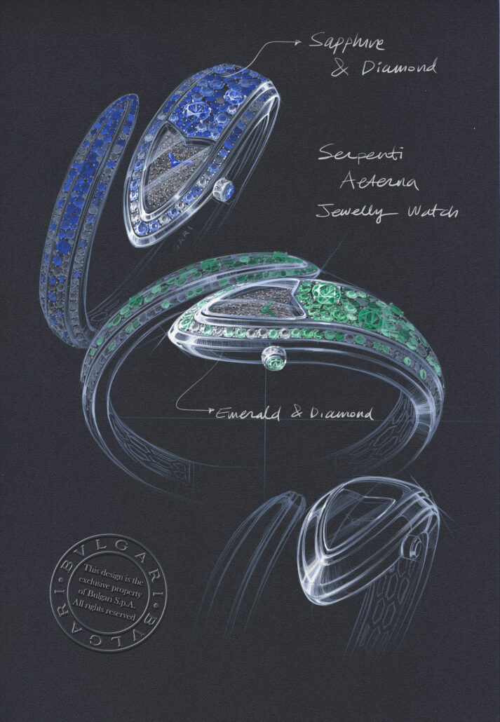 Bvlgari 2025 Serpenti Aeterna High Watch Emeralds 104265 104266 sketch 001