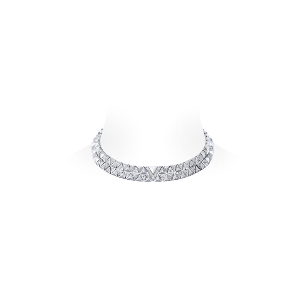 Two Row Necklace White Gold and Diamonds Pure V collection Louis Vuitton High Jewelry