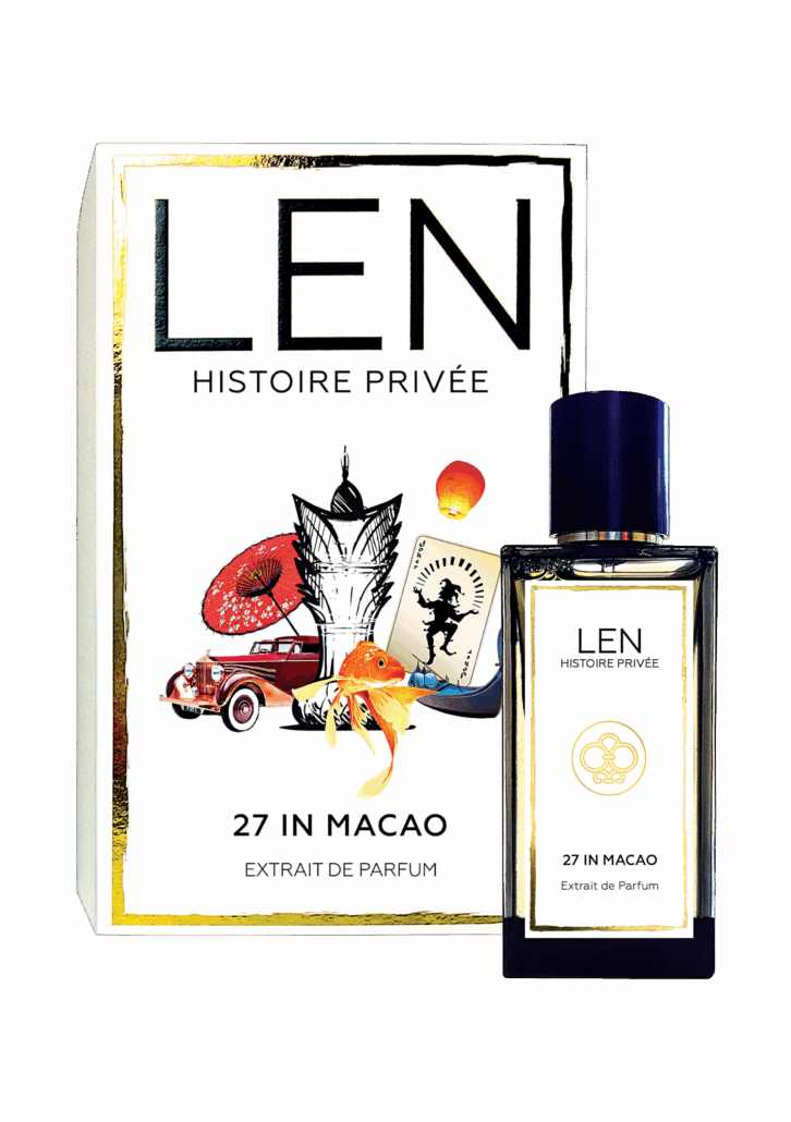 LEN Fragrance – Packshot – 27 in Macao – Box und Flacon Cutout 1
