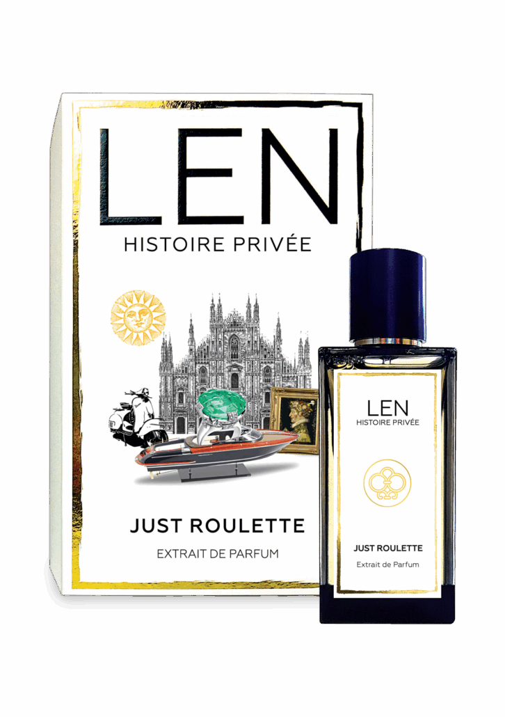 LEN Fragrance – Packshot – Just Roulette – Box und Flacon Coutout