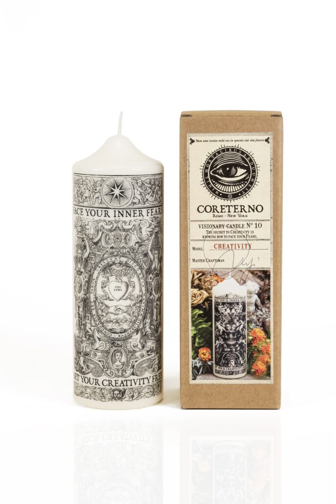 VC010 Coreterno Packshot Pillar Candle Creativity 02