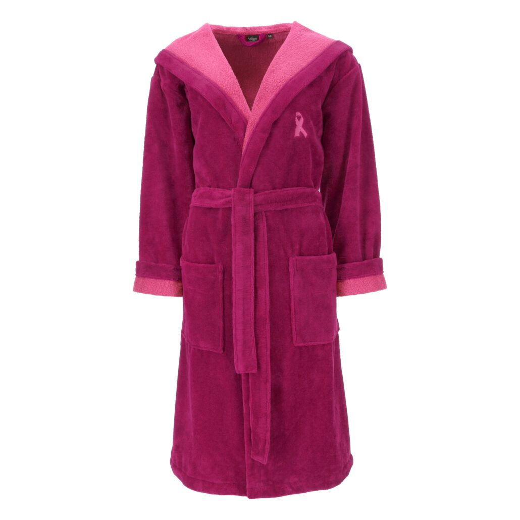 VOSSEN x Pink Ribbon Bademantel cranberry