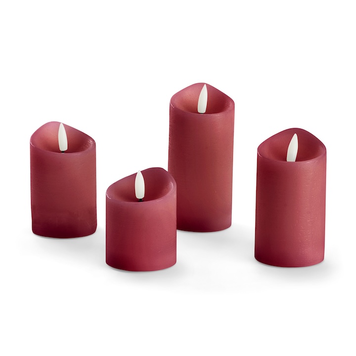 148554 LED Echtwachskerzen 4er rot FS1 44.25