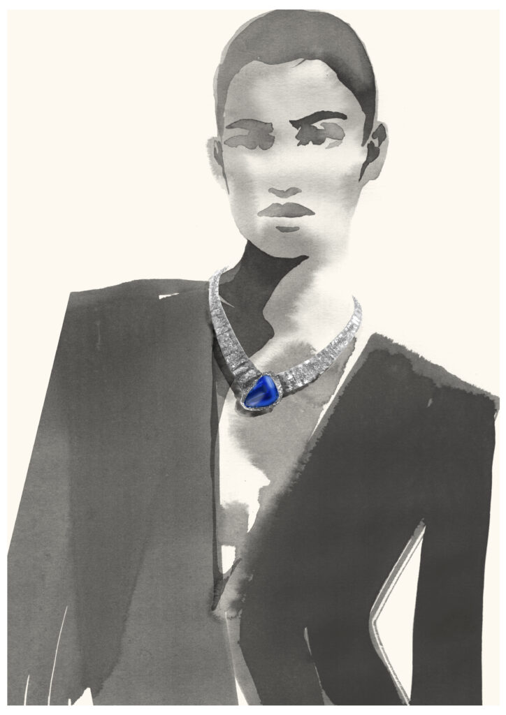 COLLEZIONE 1967 Pomellato HJ Asimmetrico Tanzanite necklace @joannalayla 724x1024 1