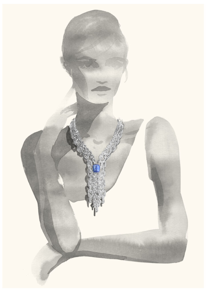COLLEZIONE 1967 Pomellato HJ Blue Chain Cascade necklace @joannalayla 724x1024 1