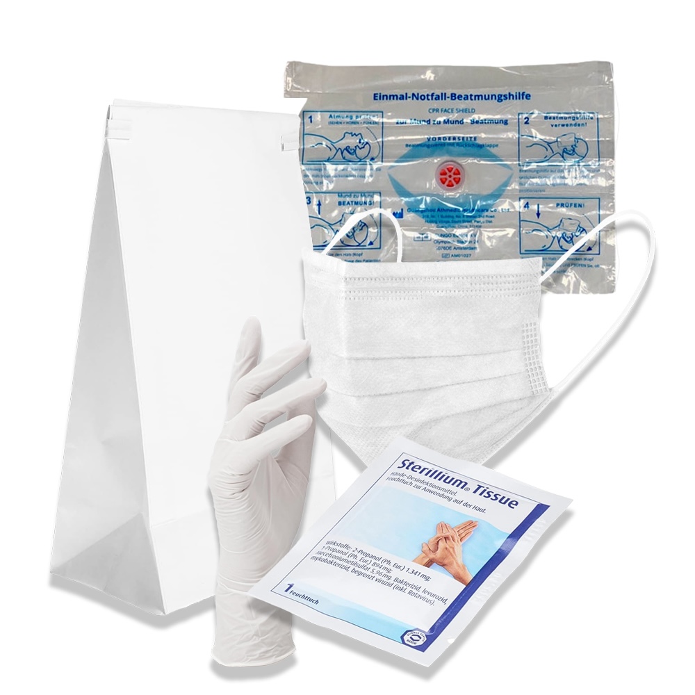 EC Hitze Notfall Koffer Hygieneartikel mit Beatmungsmaske