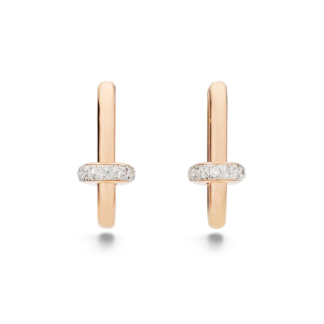 Iconica earrings in rose gold with white diamonds by Pomellato 2 1