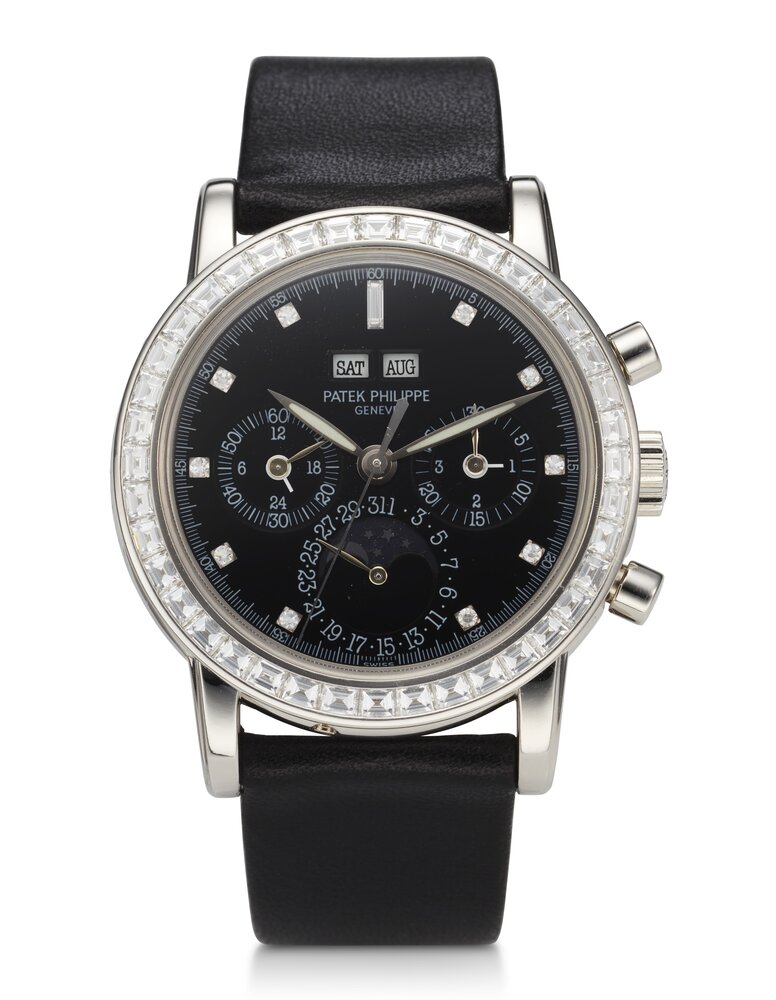 Patek Philippe Perpetual Calendar Chronograph Platinum Diamonds Ref. 3990E