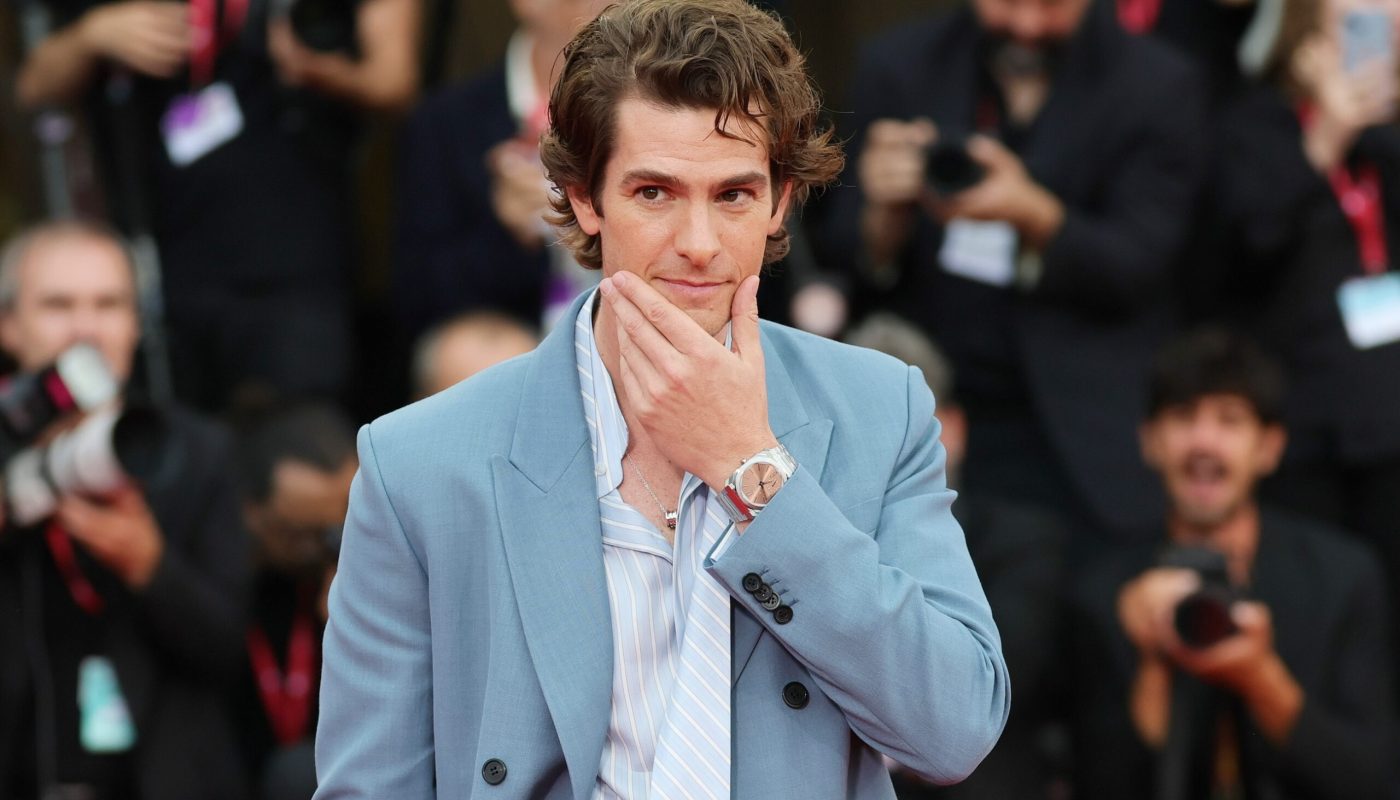 VENICE, ITALY - AUGUST 29: Andrew Garfield attends the "After The Hunt" red carpet during the 82nd Venice International Film Festival on August 29, 2025 in Venice, Italy. (Photo by Vittorio Zunino Celotto/Getty Images)